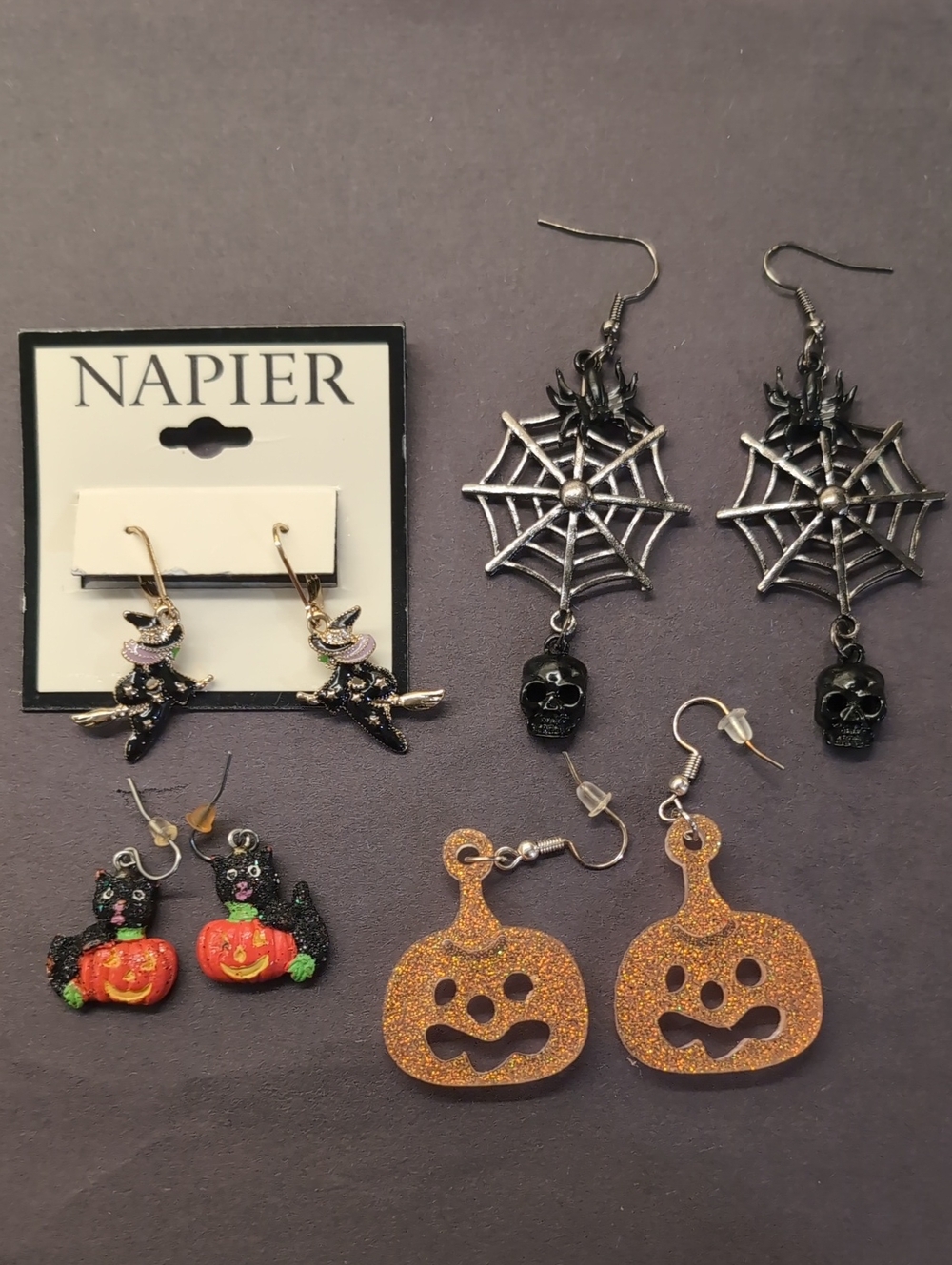 Halloween Themed Earrings Set Of 4